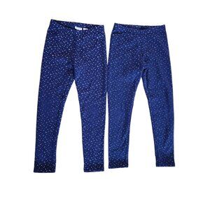 2 Pairs Girls’ Leggings Size 10–12 – Cat & Jack – Warm Lined – Navy Blue